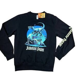 Just Hoods brand Jurassic Park sweatshirt hoodie NEW black dinosaur unisex SZ XS